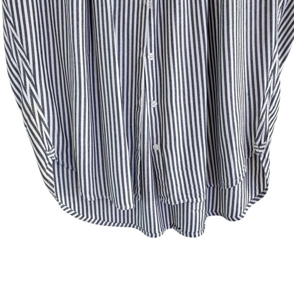 Madewell Womens Central Drapey Gray Striped Button Down Collared Shirt Size XXS - Picture 4 of 9